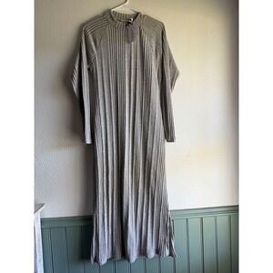 Lush Long Sleeve Sweater Dress Ribbed Knit Long‎ Ankle Side Slits Size Medium